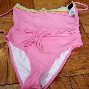 Juicy Couture L convertible maillot French terry bathing suit-pink